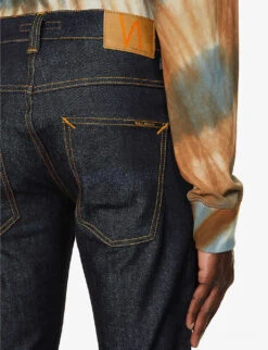 Nudie Jeans Grim Tim Straight Jeans -Fit & Flow Clothing Sales Store 362 2001268 113111 DRYTRUENAVY ALT05