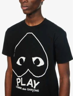Comme Des Garçons Play Logo-print Cotton T-shirt 11 Comme Des Garçons Play Logo-print Cotton T-shirt -Fit & Flow Clothing Sales Store 423 2000022 P1T1141 BLACK ALT04