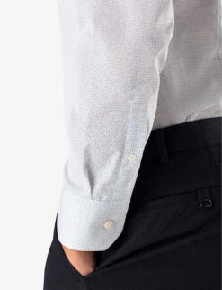 ETON Slim-fit Dot-print Cotton-poplin Shirt -Fit & Flow Clothing Sales Store 847 10065 275479511 BLUE ALT04
