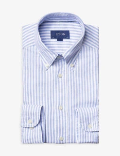ETON Striped Long-sleeved Slim-fit Cotton Shirt -Fit & Flow Clothing Sales Store 847 10065 937359596 LIGHTBLUE ALT02