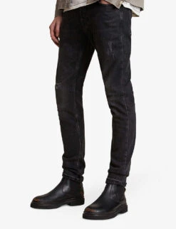 AllSaints Rex Slim-fit Straight-leg Stretch Cotton-blend Jeans -Fit & Flow Clothing Sales Store R00113395 WASHEDBLACK ALT02