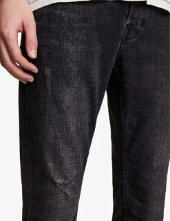 AllSaints Rex Slim-fit Straight-leg Stretch Cotton-blend Jeans -Fit & Flow Clothing Sales Store R00113395 WASHEDBLACK ALT04