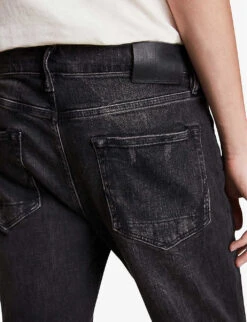 AllSaints Rex Slim-fit Straight-leg Stretch Cotton-blend Jeans -Fit & Flow Clothing Sales Store R00113395 WASHEDBLACK ALT05