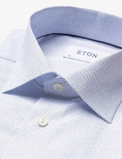 ETON Business Point-collar Contemporary-fit Cotton-poplin Shirt -Fit & Flow Clothing Sales Store R03675398 LIGHTBLUE ALT05