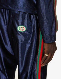 Gucci Striped-panel Tapered Woven Tracksuit Jogging Bottoms -Fit & Flow Clothing Sales Store R03765510 INKMIX ALT04