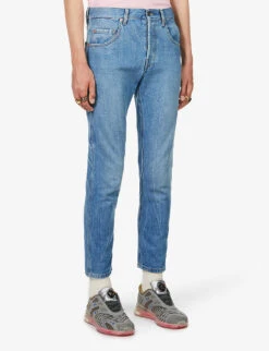 Gucci Tapered Faded-wash Denim Jeans -Fit & Flow Clothing Sales Store R03765516 LIGHTBLUEMIX ALT02