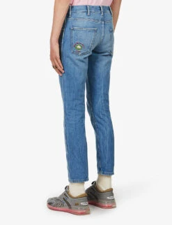 Gucci Tapered Faded-wash Denim Jeans -Fit & Flow Clothing Sales Store R03765516 LIGHTBLUEMIX ALT03