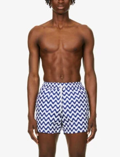 Sport Graphic-print Regular-fit Swim Shorts -Fit & Flow Clothing Sales Store R03766969 NAVY ALT02