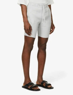Felipe High-rise Linen-cotton Blend Shorts -Fit & Flow Clothing Sales Store R03766974 LIGHTMELANGEGREY ALT02