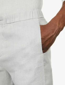 Felipe High-rise Linen-cotton Blend Shorts -Fit & Flow Clothing Sales Store R03766974 LIGHTMELANGEGREY ALT04