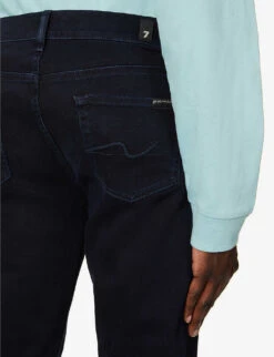 7 For All Mankind Slimmy Taper Luxe Performance Mid-rise Stretch-denim Jeans 12 7 For All Mankind Slimmy Taper Luxe Performance Mid-rise Stretch-denim Jeans -Fit & Flow Clothing Sales Store R03767193 BLUEBLACK ALT05
