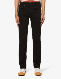 7 For All Mankind Standard Luxe Performance Slim-fit Straight-leg Stretch-denim Jeans -Fit & Flow Clothing Sales Store R03785728 BLACK ALT02