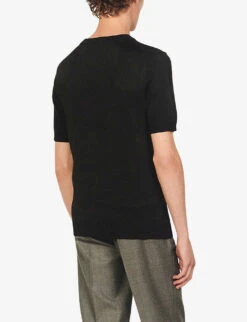 Sandro Pablo Crewneck Classic-fit Knitted T-shirt -Fit & Flow Clothing Sales Store R03787676 NOIRGRIS ALT02