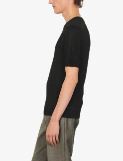 Sandro Pablo Crewneck Classic-fit Knitted T-shirt -Fit & Flow Clothing Sales Store R03787676 NOIRGRIS ALT04