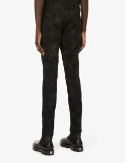 Hugo Snakeskin-print Stretch-denim Jeans -Fit & Flow Clothing Sales Store R03788664 BLACK ALT03