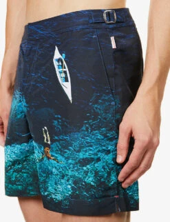 ORLEBAR BROWN Bulldog Photo Graphic-print Slim-fit Swim Shorts -Fit & Flow Clothing Sales Store R03824001 DEEPSEA ALT04