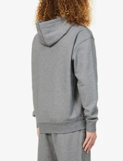 BOSS X Russell Athletic Logo-print Stretch-cotton Hooded Sweatshirt -Fit & Flow Clothing Sales Store R03830108 MEDIUMGREY ALT03