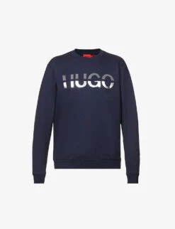 Hugo Logo-print Organic-cotton And Recycled-polyester Blend Sweatshirt