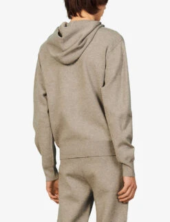 Sandro Relaxed-fit Ribbed-cuff Knitted Hoodie -Fit & Flow Clothing Sales Store R03851753 NOIRGRIS ALT03