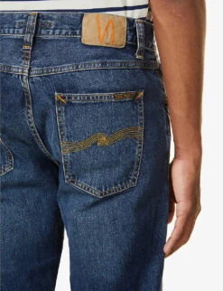 Nudie Jeans Gritty Jackson Regular-fit Straight-leg Denim Jeans -Fit & Flow Clothing Sales Store R03862766 BLUESLATE ALT05