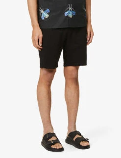 Hugo Logo-patch Relaxed-fit Cotton-jersey Shorts -Fit & Flow Clothing Sales Store R03870778 BLACK ALT02