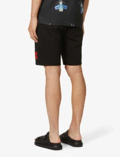 Hugo Logo-patch Relaxed-fit Cotton-jersey Shorts -Fit & Flow Clothing Sales Store R03870778 BLACK ALT03