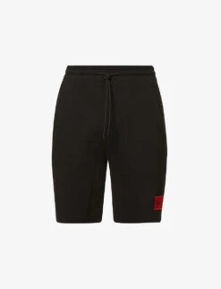 Hugo Logo-patch Relaxed-fit Cotton-jersey Shorts