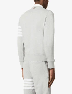 Striped-trim Classic-fit Cotton Jumper -Fit & Flow Clothing Sales Store R03883323 LIGHTGREY ALT03