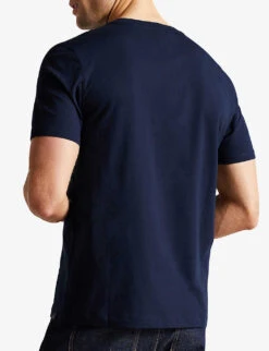 Ted Baker Hawking Crewneck Cotton-jersey T-shirt -Fit & Flow Clothing Sales Store R03892497 NAVY ALT03