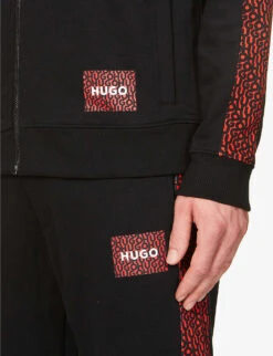 Hugo Logo-print Cotton-jersey Hoody 9 Hugo Logo-print Cotton-jersey Hoody -Fit & Flow Clothing Sales Store R03921195 BLACK ALT04