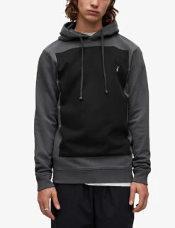 AllSaints Lobke Gradient-print Organic-cotton Jersey Hoody -Fit & Flow Clothing Sales Store R03929727 PIPEGREY ALT02