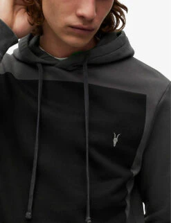 AllSaints Lobke Gradient-print Organic-cotton Jersey Hoody -Fit & Flow Clothing Sales Store R03929727 PIPEGREY ALT04