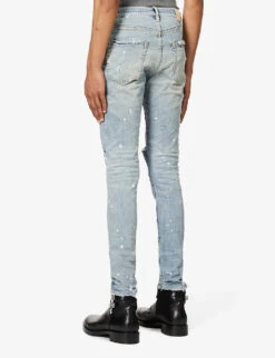 Distressed Slim-fit Stretch-denim Jeans -Fit & Flow Clothing Sales Store R03932746 LIGHTINDIGOPAINT ALT03