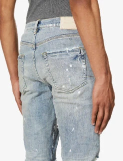 Distressed Slim-fit Stretch-denim Jeans -Fit & Flow Clothing Sales Store R03932746 LIGHTINDIGOPAINT ALT05