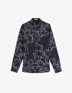 Ted Baker Arnly Floral-print Regular-fit Linen Shirt