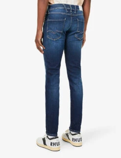 Replay Anbass Brand-embroidered Slim-fit Stretch-denim Jeans -Fit & Flow Clothing Sales Store R03947286 DARKBLUE ALT03