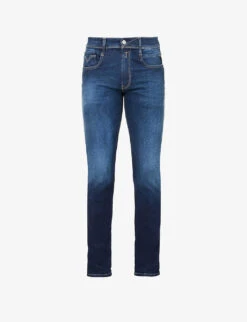 Replay Anbass Brand-embroidered Slim-fit Stretch-denim Jeans