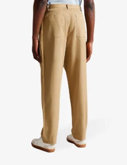 Ted Baker Darnley Straight-leg Mid-rise Cotton-blend Trousers -Fit & Flow Clothing Sales Store R03949797 TAN ALT03