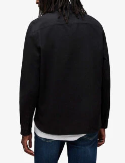 AllSaints Arden Relaxed-fit Organic-cotton Shirt -Fit & Flow Clothing Sales Store R03966466 JETBLACK ALT03