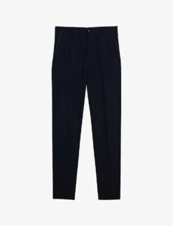 Ted Baker Gaulby Contrast-stitch Cotton And Linen-blend Trousers