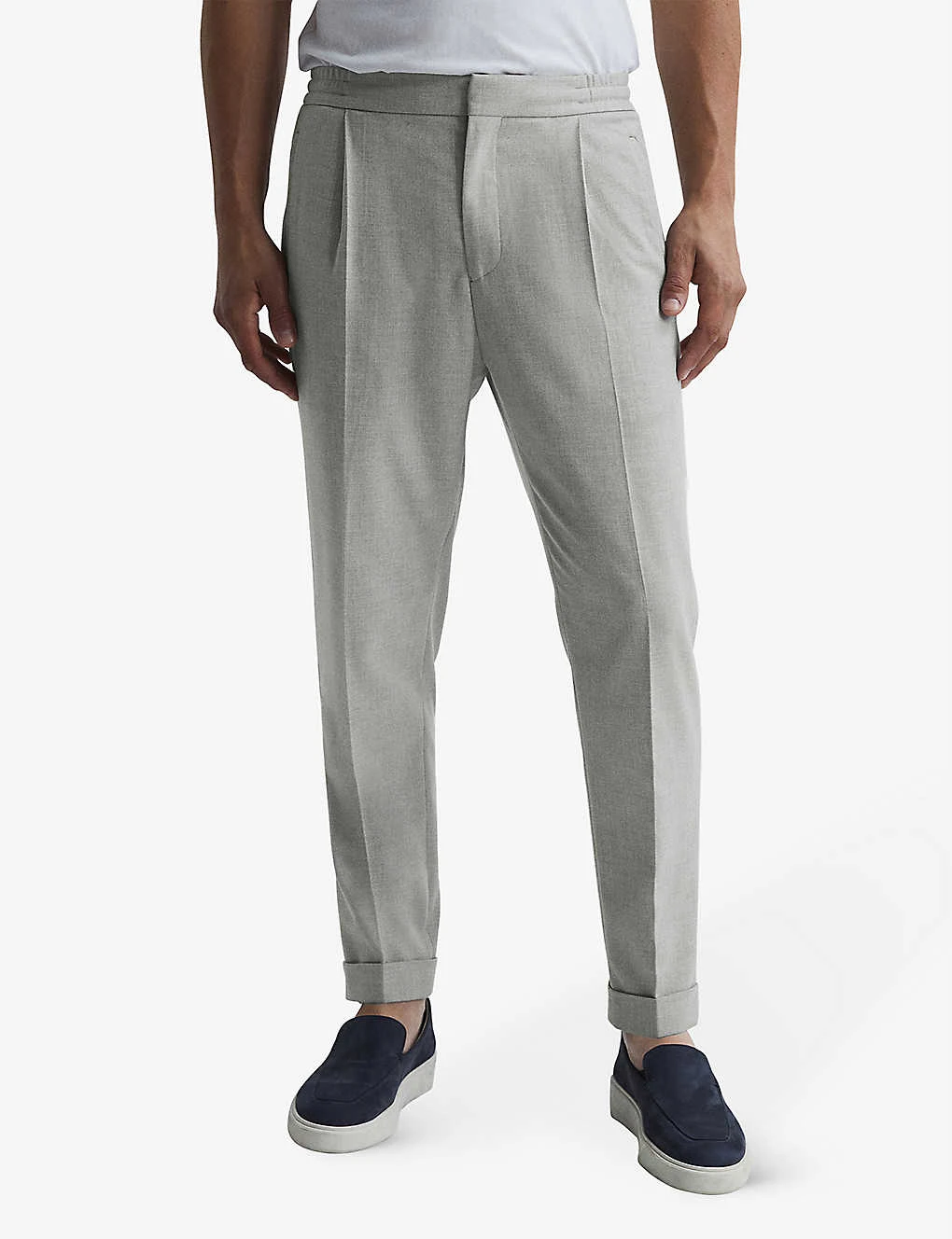 Reiss Brighton Pleated Slim-fit Tapered Stretch-woven Trousers 3 Reiss Brighton Pleated Slim-fit Tapered Stretch-woven Trousers - Image 3