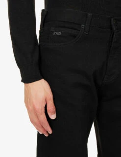 Emporio Armani Straight-leg Regular-fit Stretch-denim Jeans -Fit & Flow Clothing Sales Store R03981624 DENIMNERO ALT04