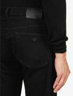 Emporio Armani Straight-leg Regular-fit Stretch-denim Jeans -Fit & Flow Clothing Sales Store R03981624 DENIMNERO ALT05