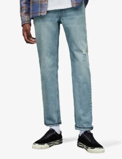 AllSaints Curtis Regular-fit Straight-leg Distressed Jeans -Fit & Flow Clothing Sales Store R04002359 LIGHTINDIGO ALT02