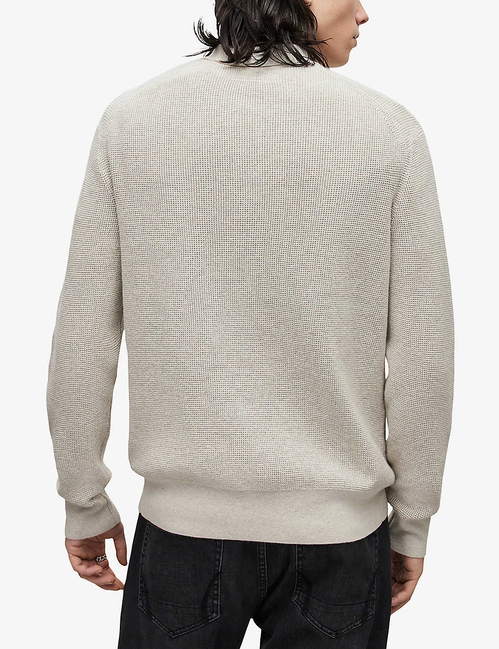 AllSaints Aspen Logo-embroidered Long-sleeved Cotton-blend Polo Shirt 4 AllSaints Aspen Logo-embroidered Long-sleeved Cotton-blend Polo Shirt - Image 4