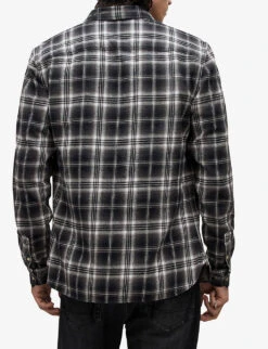 AllSaints Vilotta Checked Cotton Shirt -Fit & Flow Clothing Sales Store R04008754 BLACK ALT03
