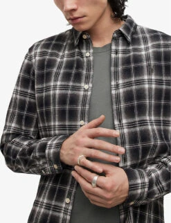 AllSaints Vilotta Checked Cotton Shirt -Fit & Flow Clothing Sales Store R04008754 BLACK ALT04
