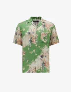 AllSaints Timor Graphic-print Recycled-viscose Shirt