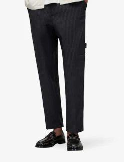 AllSaints Cairo Pinstripe Straight-leg Stretch Wool-blend Trousers -Fit & Flow Clothing Sales Store R04011661 CHARCOAL ALT02