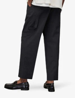 AllSaints Cairo Pinstripe Straight-leg Stretch Wool-blend Trousers -Fit & Flow Clothing Sales Store R04011661 CHARCOAL ALT03